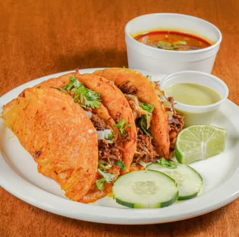 Crispy Quesabirria Tacos with Consome at 5 de Mayo in OKC